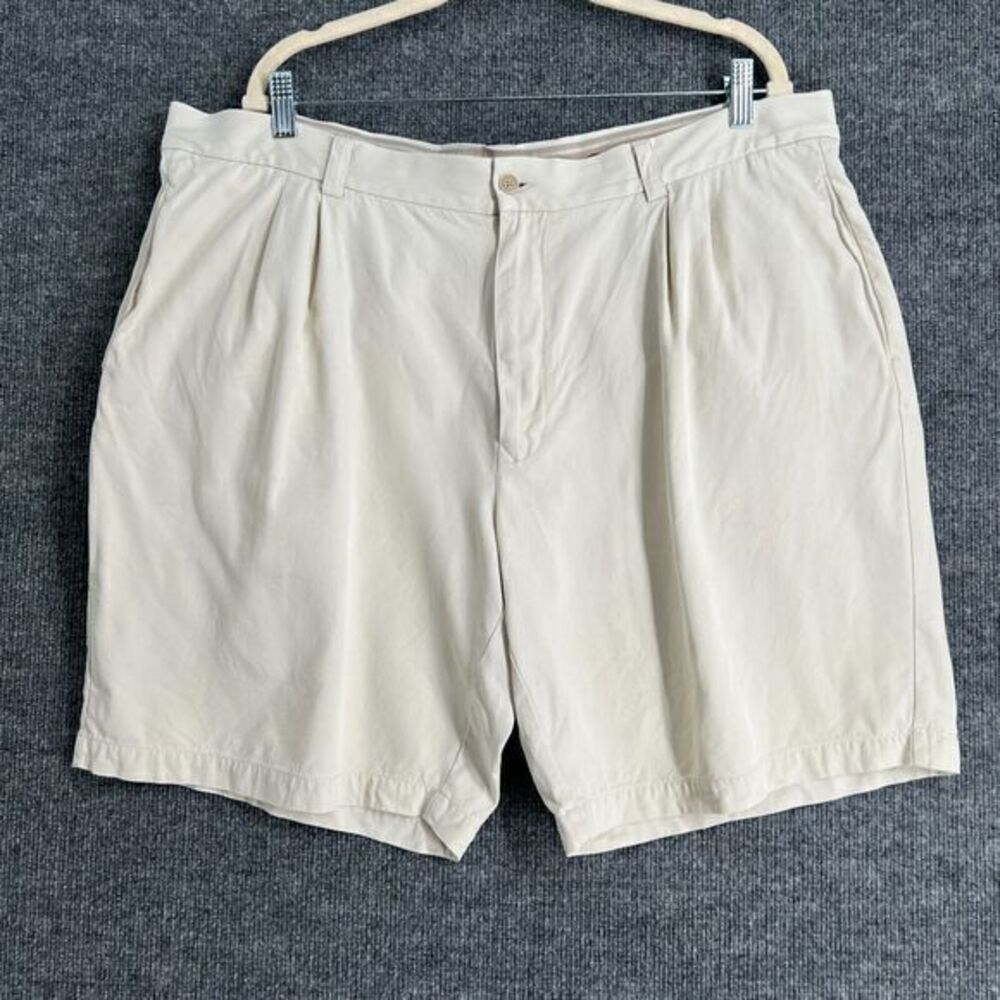 Tommy Bahama Mens Silk Shorts Size 42 Khaki Pleated Chino Beach Relax Casual